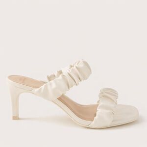 A&F Ivory Scrunchie Heel Sandal